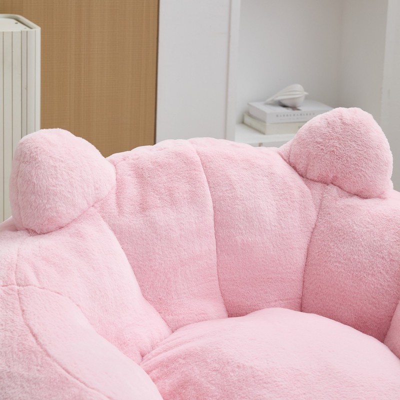 Pink Cat-Shaped Bean Bag Sofa, No Assembly, for Living Room & Bedroom gallery