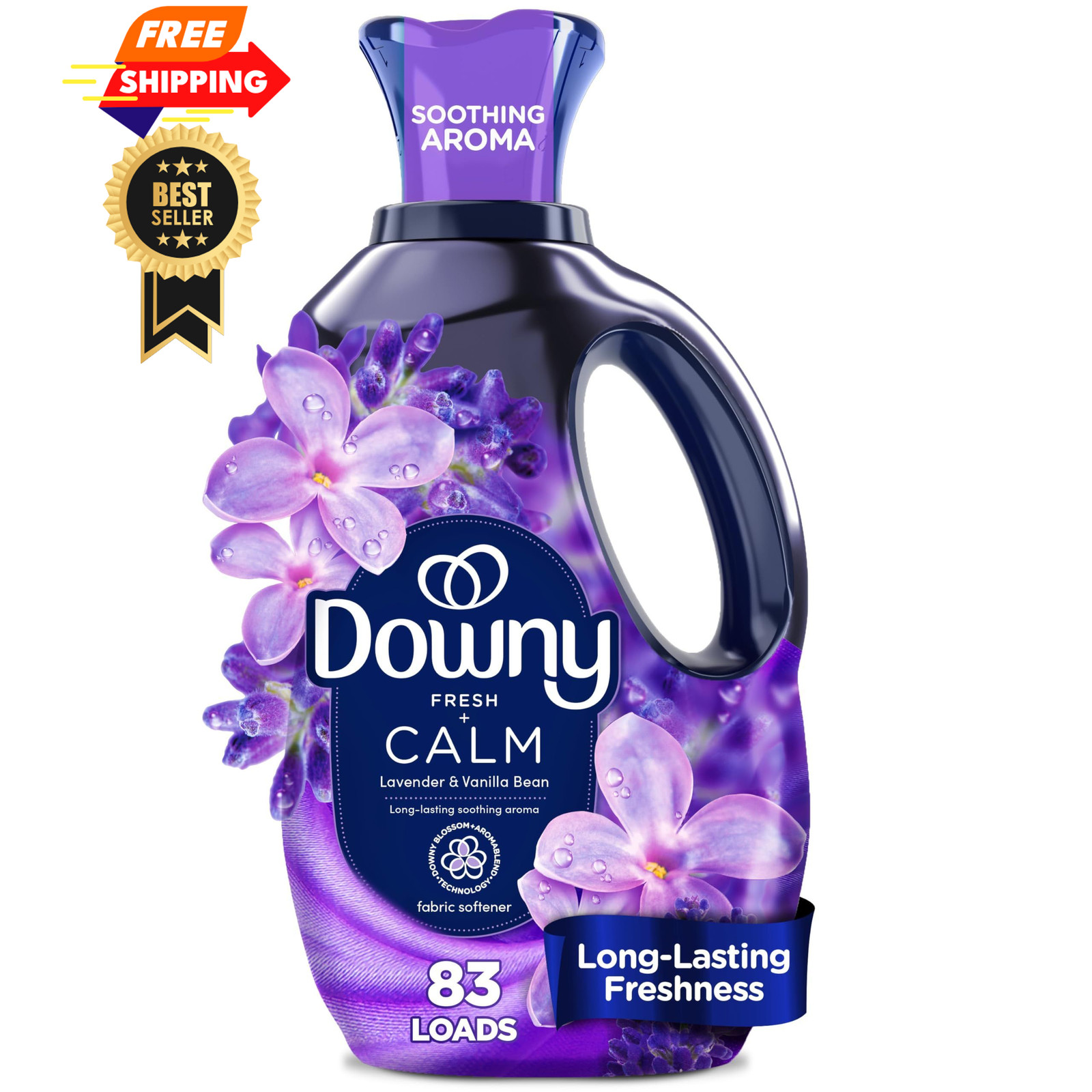 Downy Ultra Soft Fabric Softener Liquid, Calm, Lavender 56 Fl Oz (Pack of 1) gallery