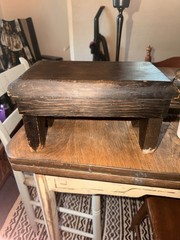 Rustic Solid Wood Footstool Brown Rectangular 12 x 6.5 x 7 inches