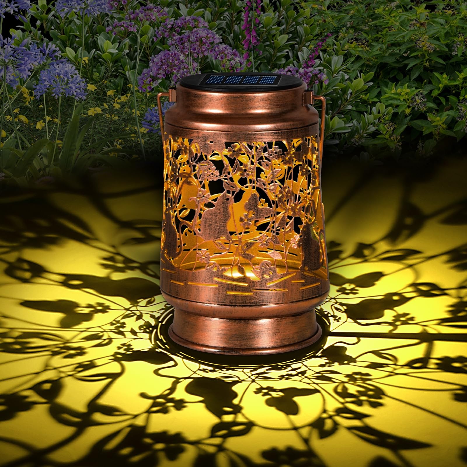 Solar Lanterns Outdoor Waterproof, Cat Garden Decor for Yard Porch Lawn Patio... gallery