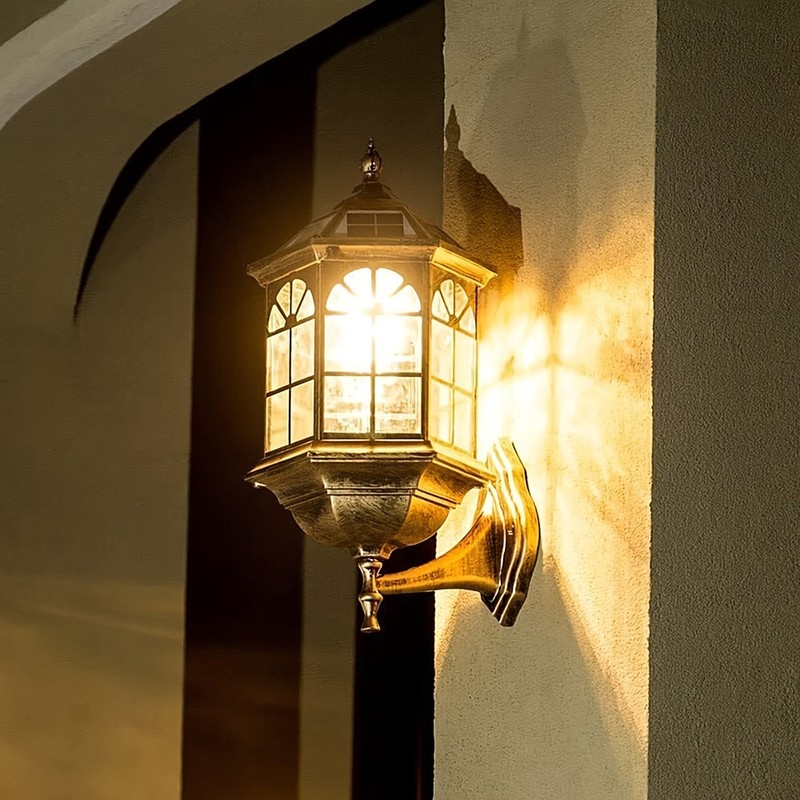 Solar Wall Lantern Lights 2 Pack Outdoor Waterproof LED Dusk to Dawn NEW gallery