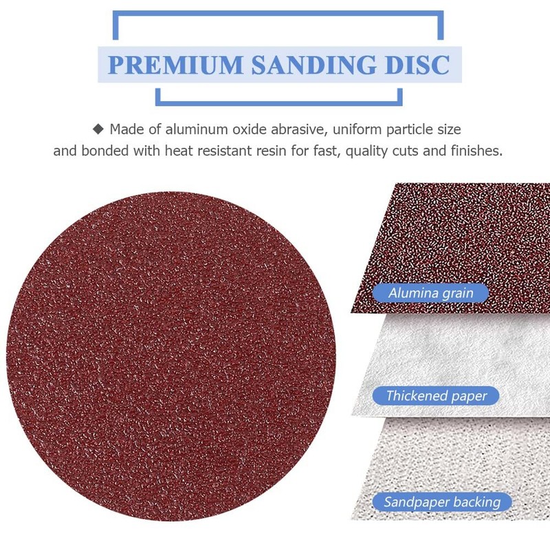 2 Inch Hook and Loop Sanding Disc No-hole 100PCS 40-3000 Grit Orbital Sander Pad gallery