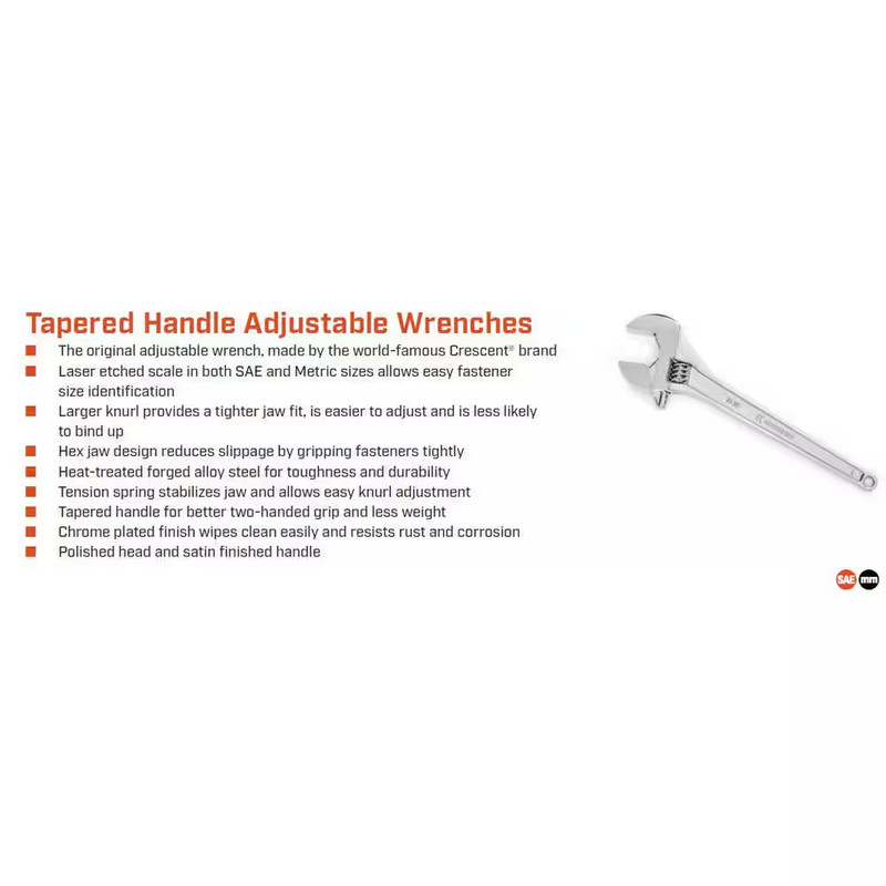 24 In. Chrome Adjustable Wrench gallery