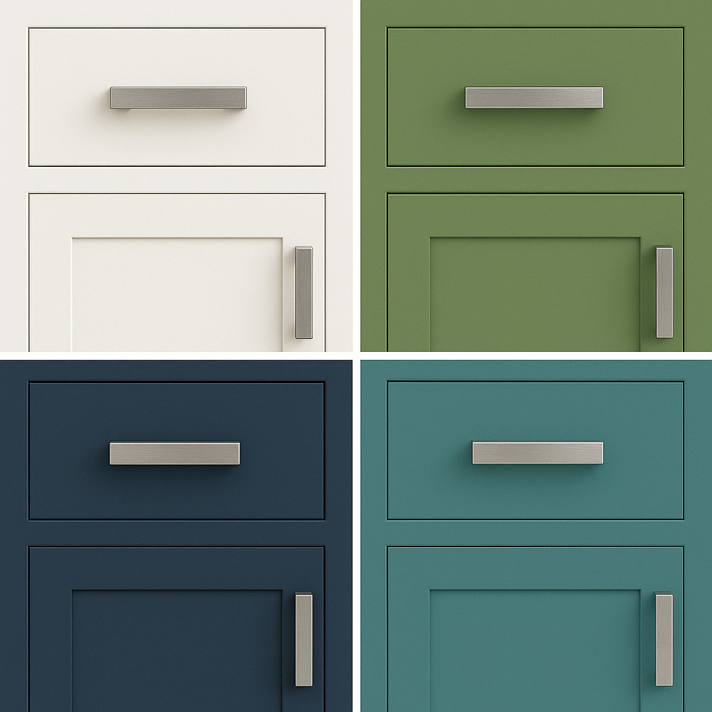 Square Bar Pull Handle or Mushroom Knob Kitchen Cabinet Hardware Brushed Nickel gallery