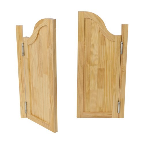 Log Color Swing Solid Wood Door, Partition Door for Shop Entrance Partition gallery