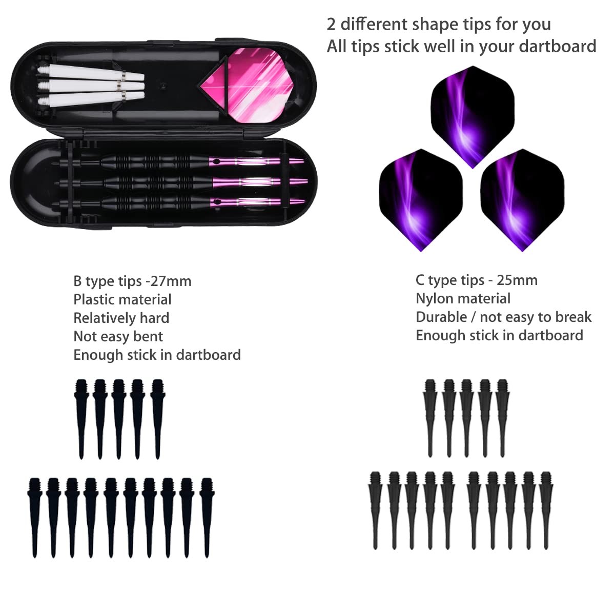 sanfeng Soft Tip Darts Set 20 Grams with Purple Aluminum Shafts PURPLE 2 gallery
