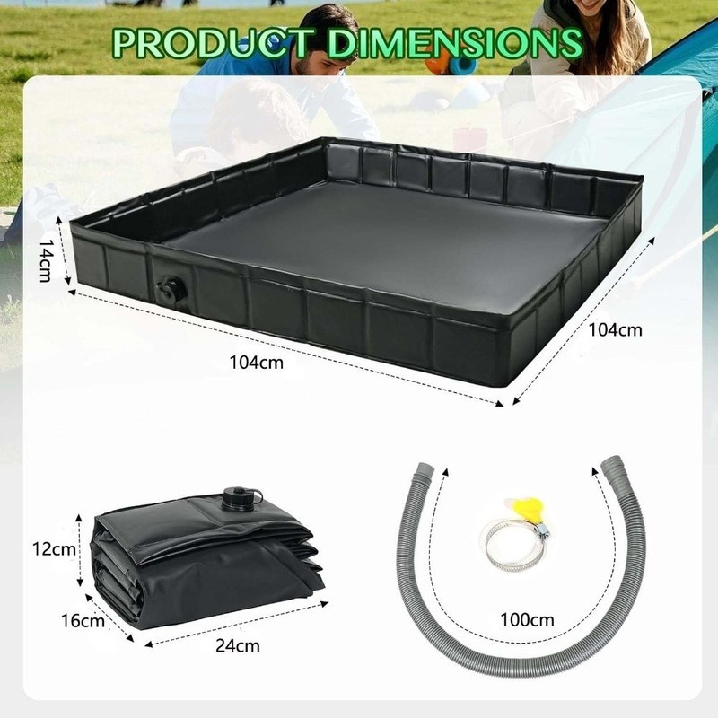 Compact Foldable Shower Base with Drain Hose Portable Tray for Outdoor Showers gallery