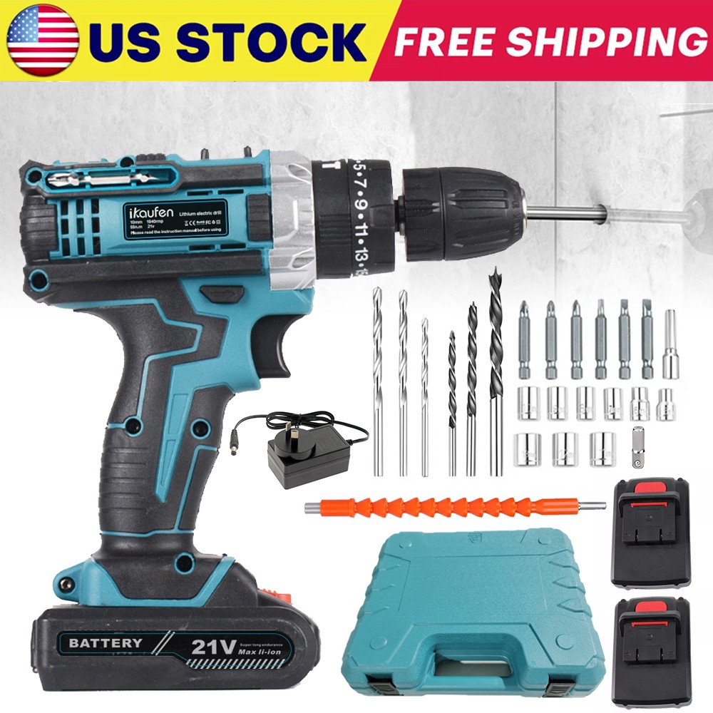 Electric Drill Cordless Set Equipped With 2 Battery Tool Box For Home RepairB2 gallery