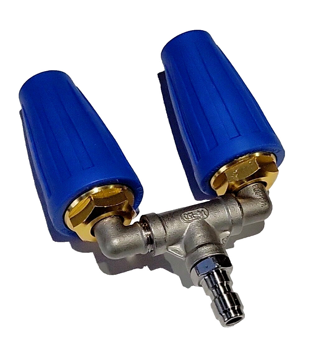 High Pressure Washer Rotating Dual Turbo Nozzle Spray Tip 1/4 4000PSI 4-6GPM gallery