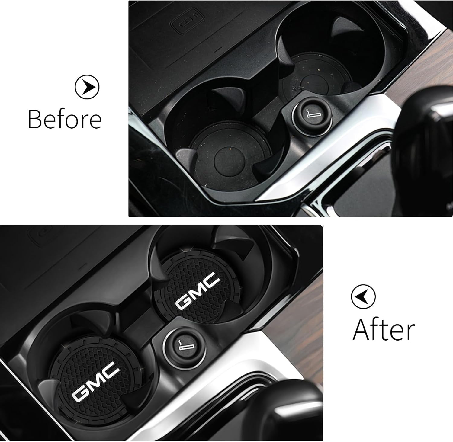 Car Cup Holder Coaster for GMC Recessed Silicone Cupholder Coaster Black-61 gallery