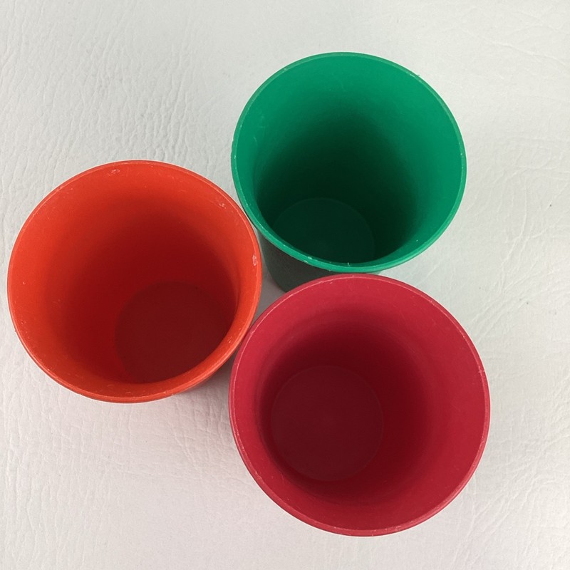 Tupperware Bell Tumblers Stacking Cups Primary Colors Red Orange Green Vintage gallery