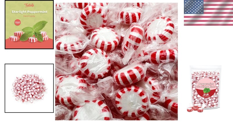Peppermint Starlight Mints Hard Candy Bulk Pack 2 Pounds About 180 Count gallery