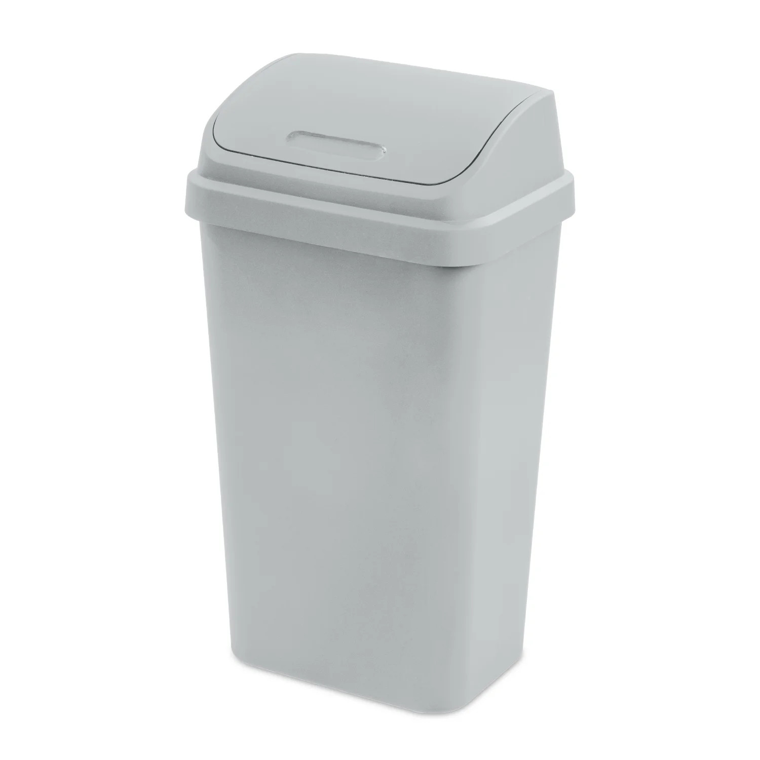 NEW 13 Gallon Plastic Trash Can Swing Top Kitchen Waste Bin Gray gallery