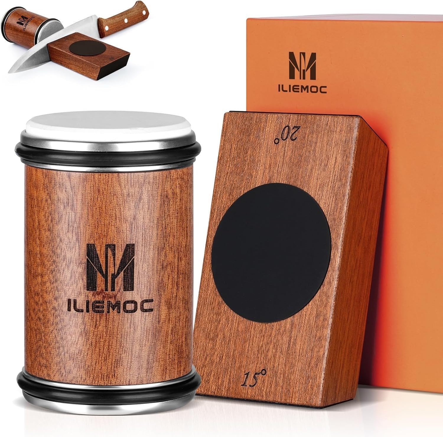 Rolling Knife Sharpener-Diamond & Ceramic Knife Sharpening Kit with 15/20 Angles gallery