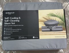 Miracle Made Split King Sheet Set Gray Self Cooling Self Cleaning New