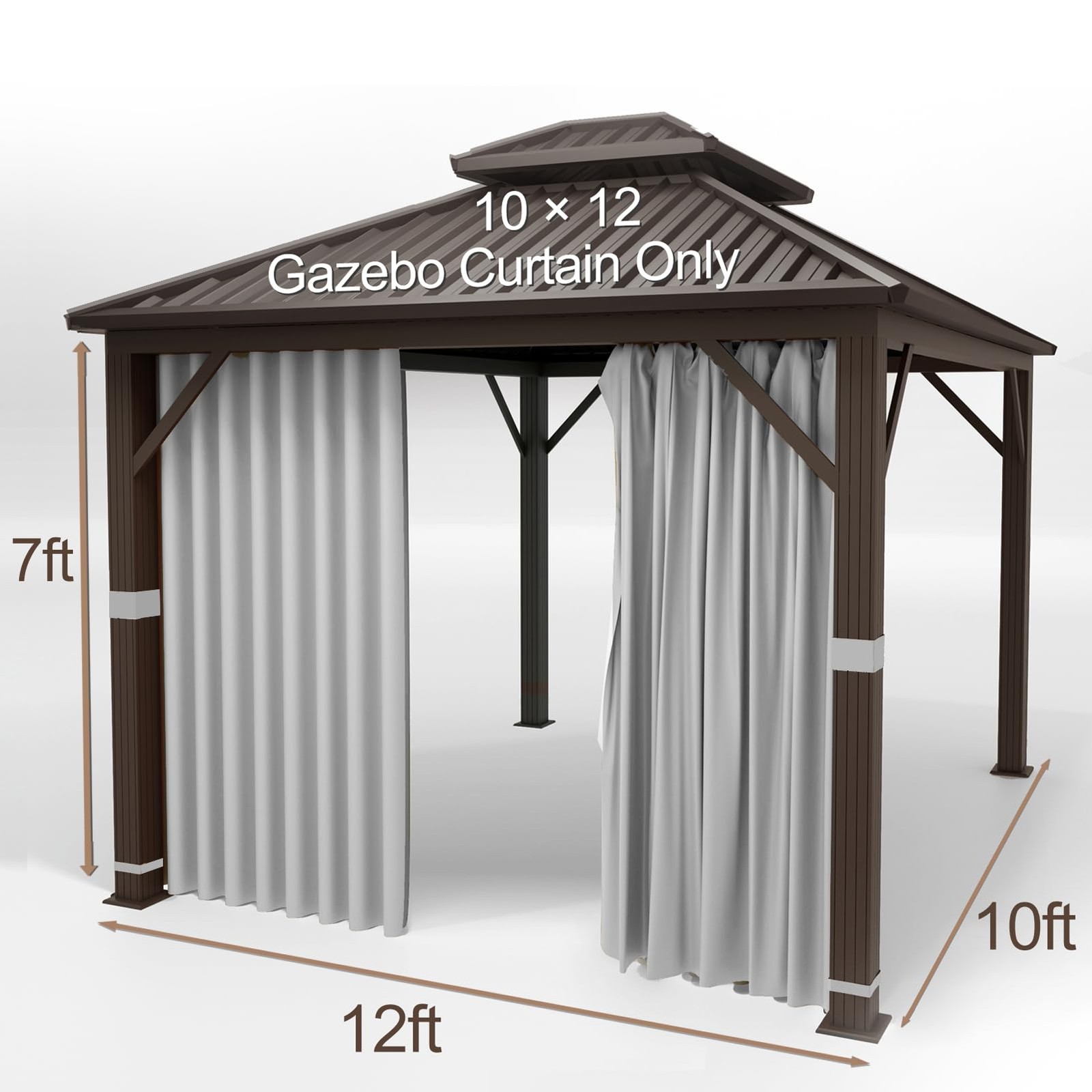 Gazebo Universal Replacement Privacy Curtain – Hugline 10' x 12' Gazebo Side ... gallery