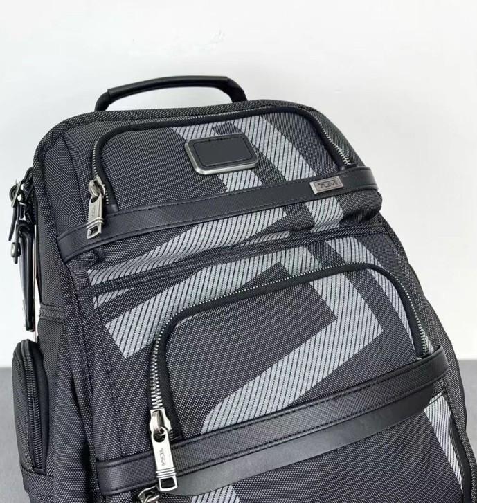 TUMI ALPHA3 Brief Pack Backpack Black Pattern Ballistic Nylon *Excellent* 4