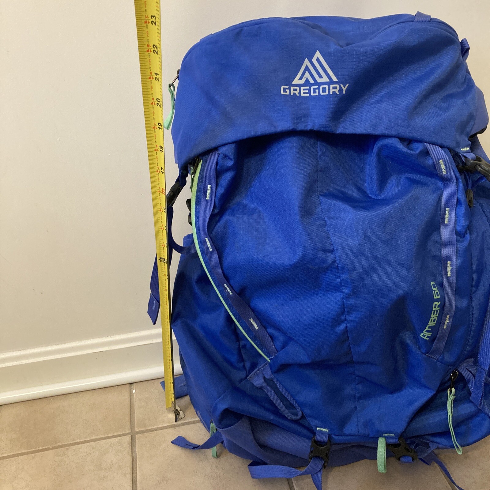 Gregory Amber 60L Backpack Blue with Internal Frame READ 2