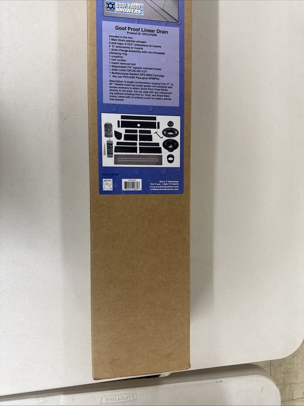 Goof Proof Tile Insert Linear Drain Adjustable 27"- 60" by Mark E industries gallery