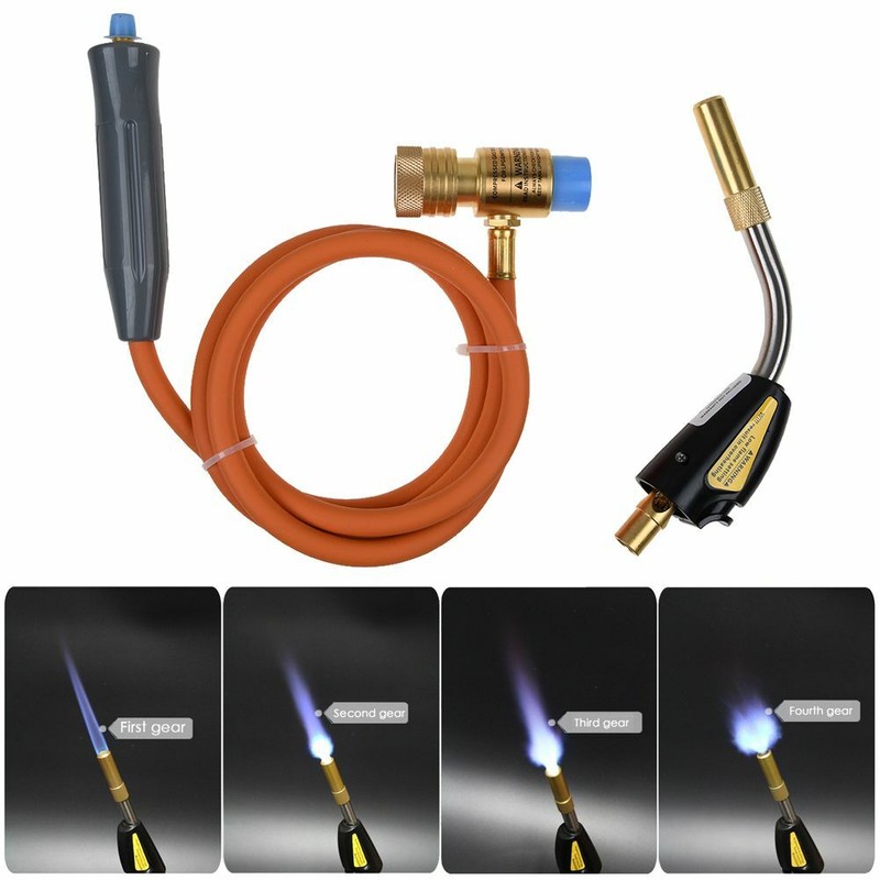 MAPP MAP-pro Propane Self-Igniting Gas Welding Turbo Burner Torch & 5' Hose Kit gallery