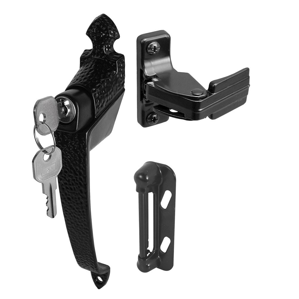 K 5080 13/4 In. Black Colonial Push Button Lock With Key single Pack gallery