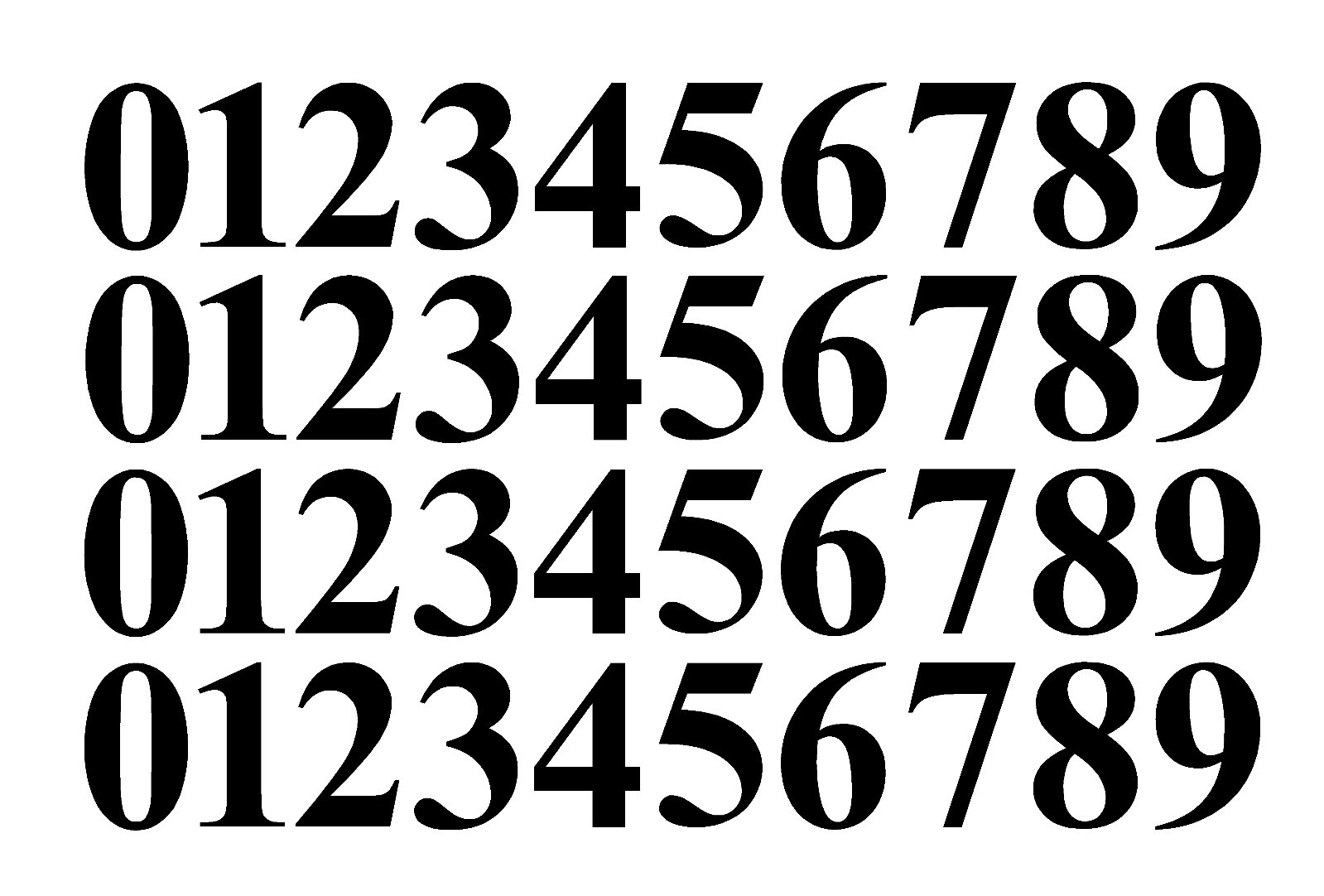 0-9 Numbers Black Sticker Vinyl Decals CHOOSE SIZE!! 1" To 12" Set Of 40 V646) gallery