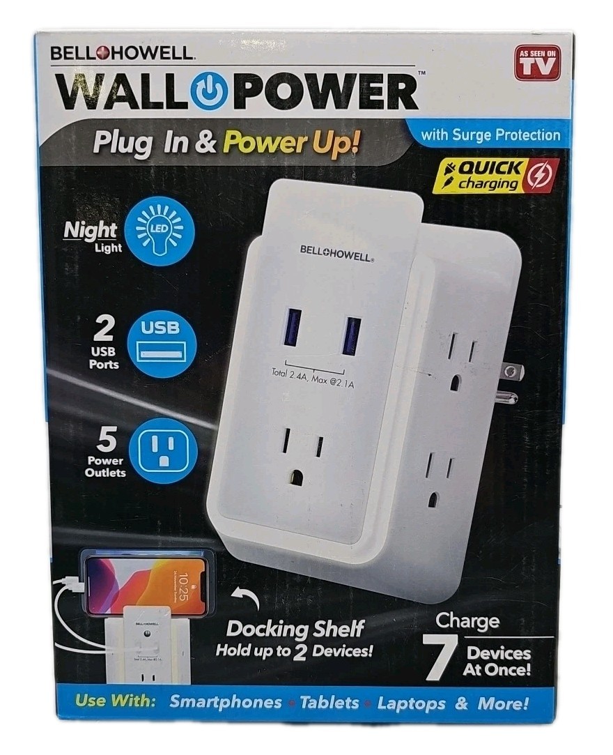 Bell+Howell • Wall Power • Outlet Expander w/Surge Protection & Night Light [F] gallery