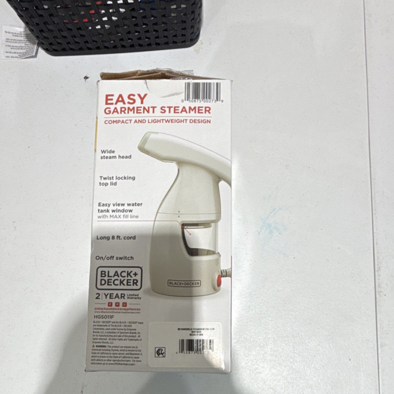 BLACK+DECKER HGS011F Garment Steamer Quick Heat Up Powerful Steam Corded White gallery