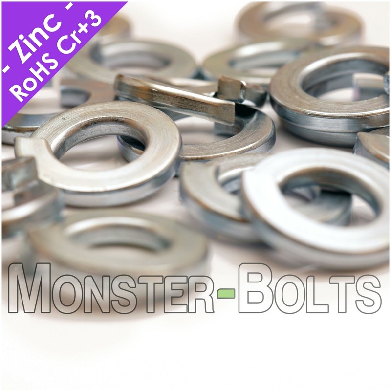 Regular Split Lock Washer, Zinc Plated Steel #4 #6 #8 #10 1/4" 5/16" SAE US Inch gallery