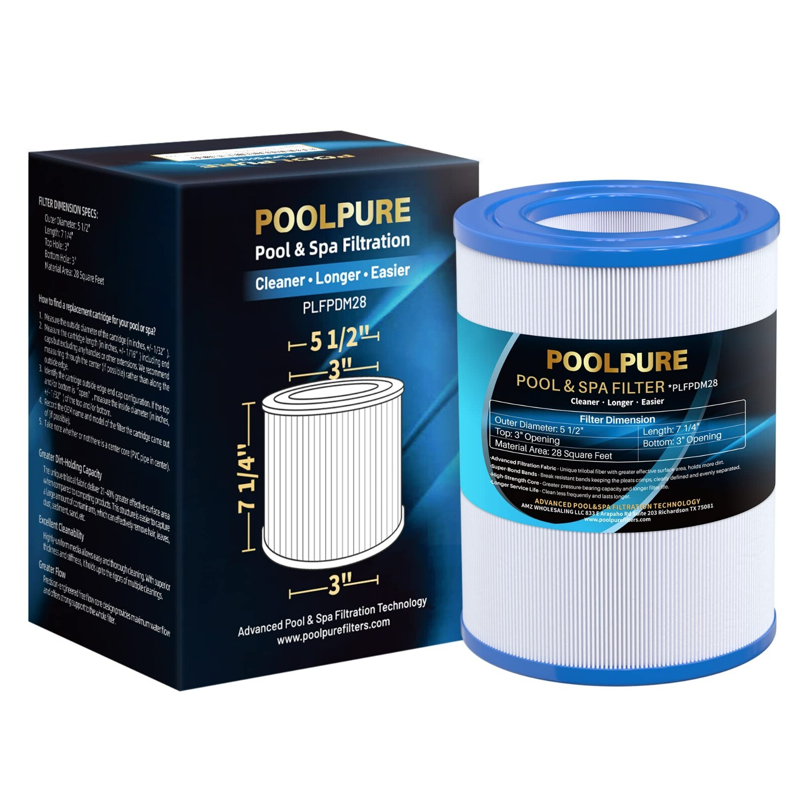 POOLPURE PDM28 Spa Filter Replaces Aquarest Dream Maker 461273 Hot Tub Filter gallery