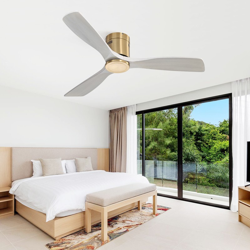 Sofucor No Light 52 Inch Flush Mount Ceiling Fans with Remote Control In/outdoor gallery
