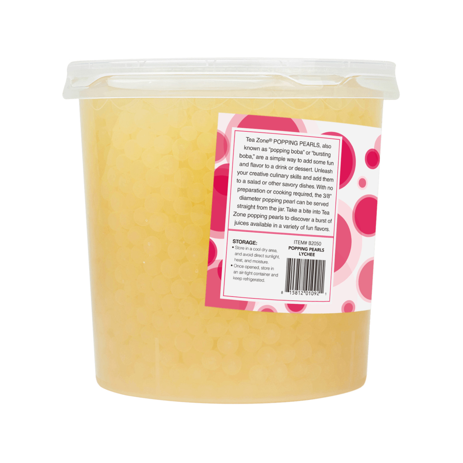Tea Zone Lychee Popping Pearls/Bursting/Popping Boba(B2050, 7 lbs) for Boba Tea gallery