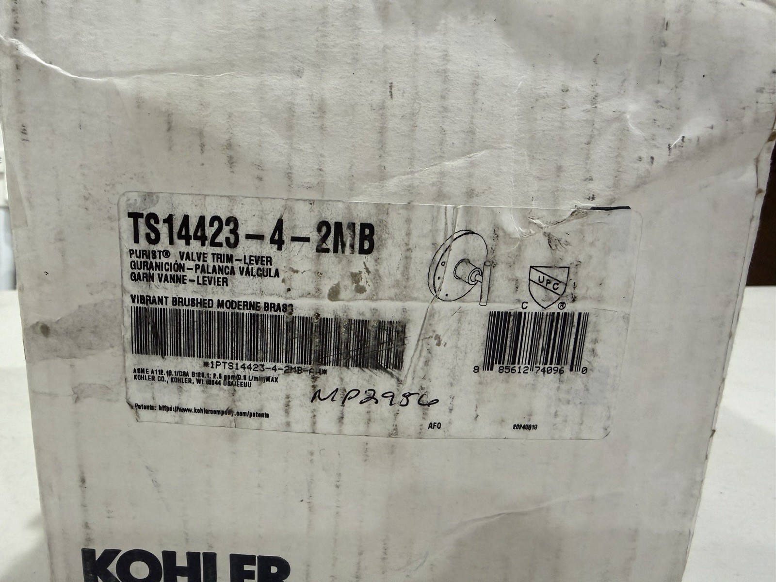 KOHLER K-TS14423-4-2MB Purist Rite-Temp Valve Trim with Lever Handle READ gallery