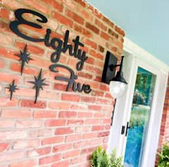 Mid Century Cursive House Numbers, Regular Size House Number Modern Address