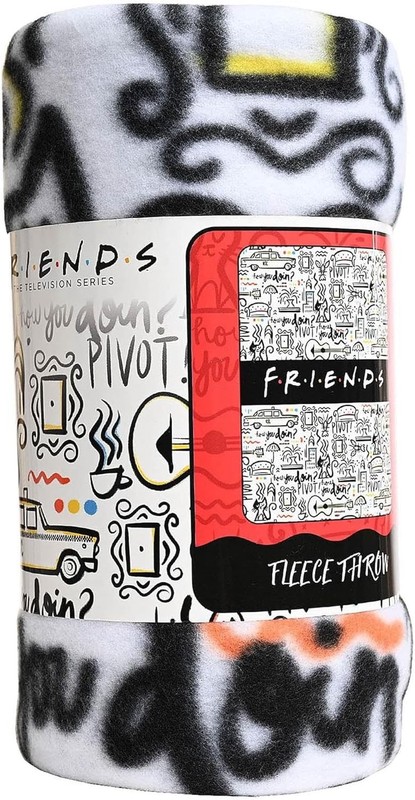 Friends TV Show Logo Fleece Throw Blanket 45" x 60" Cafe Taxi Cat White gallery