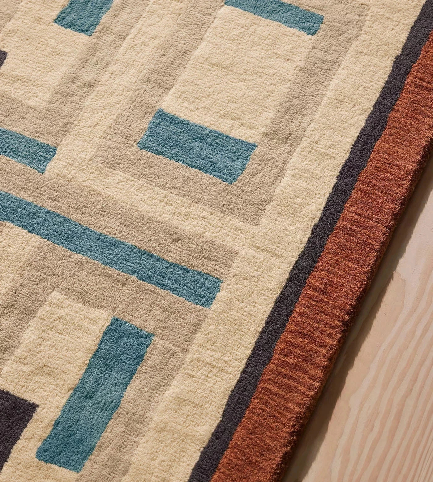 Handmade Wool Area Rug | Modern Geometric Abstract Design Hand Tufted Carpet gallery