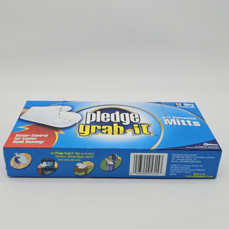 Pledge Grab It Dry Unscented Disposable Hand Dusting Mitts Gloves 5 UNUSED MITTS gallery