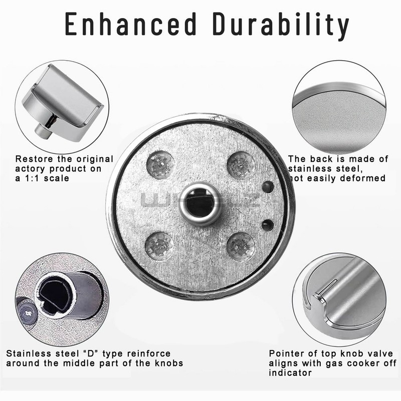 2X W10594481 Gas Range Stove Knobs Replaces fit Whirlpool Range WCG97US0DS00 gallery