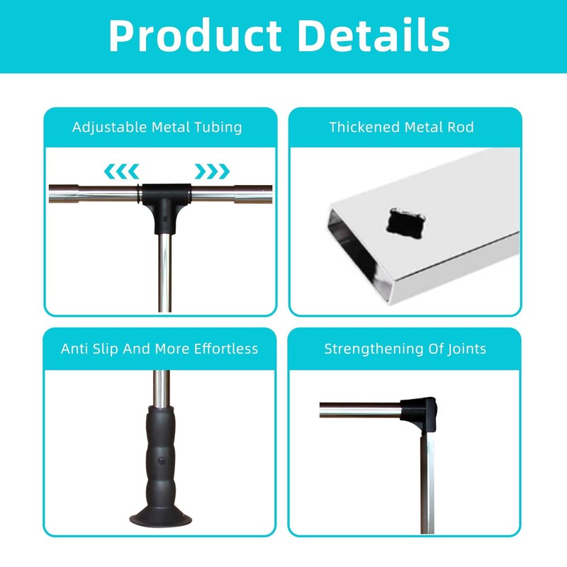 Pull Down Closet Rod 21"26", Adjustable Side Mounted Closet for Kitchen Bedro... gallery
