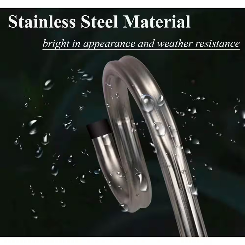 78 In. Stainless Steel Shepherds Hook for Outdoor with 5 Prongs Base for Hanging gallery