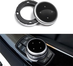 Larger Multimedia Knob Switch Button Cover Trim Compatible with BMW