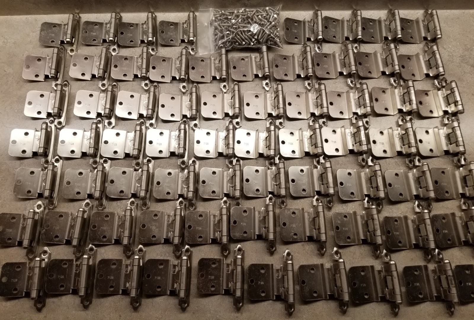 (68) Amerock Reclaimed 3/8" Inset Silver 7168 Self Closing Cabinet Hinge Lot gallery