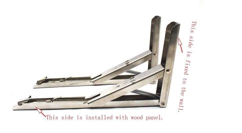 Foldable Heavy Duty Shelf Bracket 8 inch 304 Stainless Steel 2 Pack Wall gallery