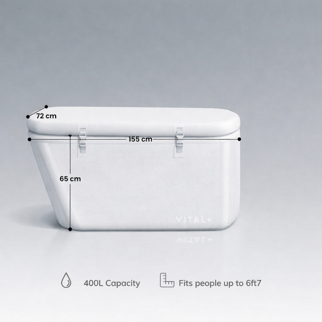 ✅Cold Plunge Ice Bath Inflatable Tub Recovery | 61"x 32"x 32" | Artic White gallery