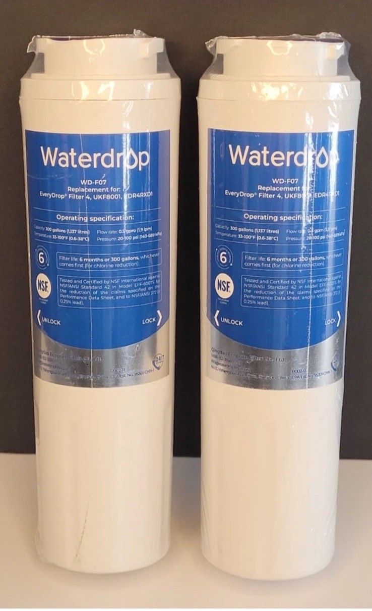Waterdrop Water Filter Model WD F07 Whirlpool EDR4RXD1, Maytag UKF8001 (2) E49 gallery