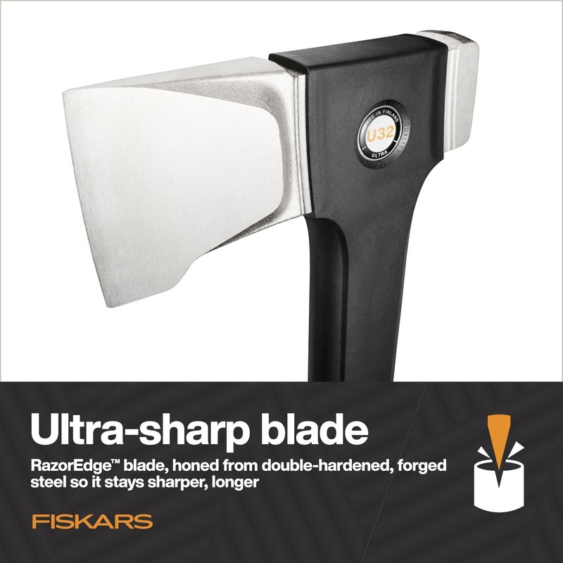Splitting Axe 32 Ultra RazorEdge Double Hardened Steel Black Fiskars Blade Stays gallery