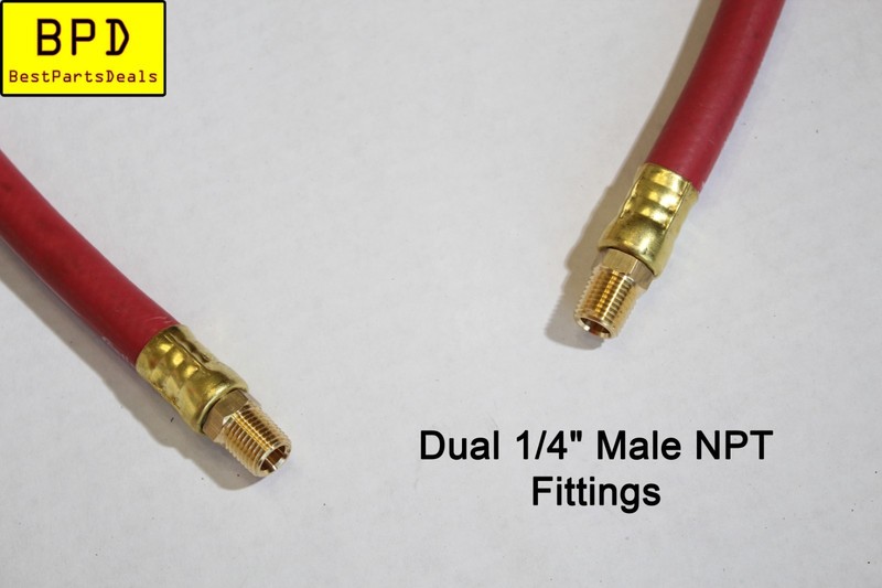CONTINENTAL 3 Ft x 3/8" Diameter Rubber Air Hose 1/4" 250 PSI MNPT 10368 gallery