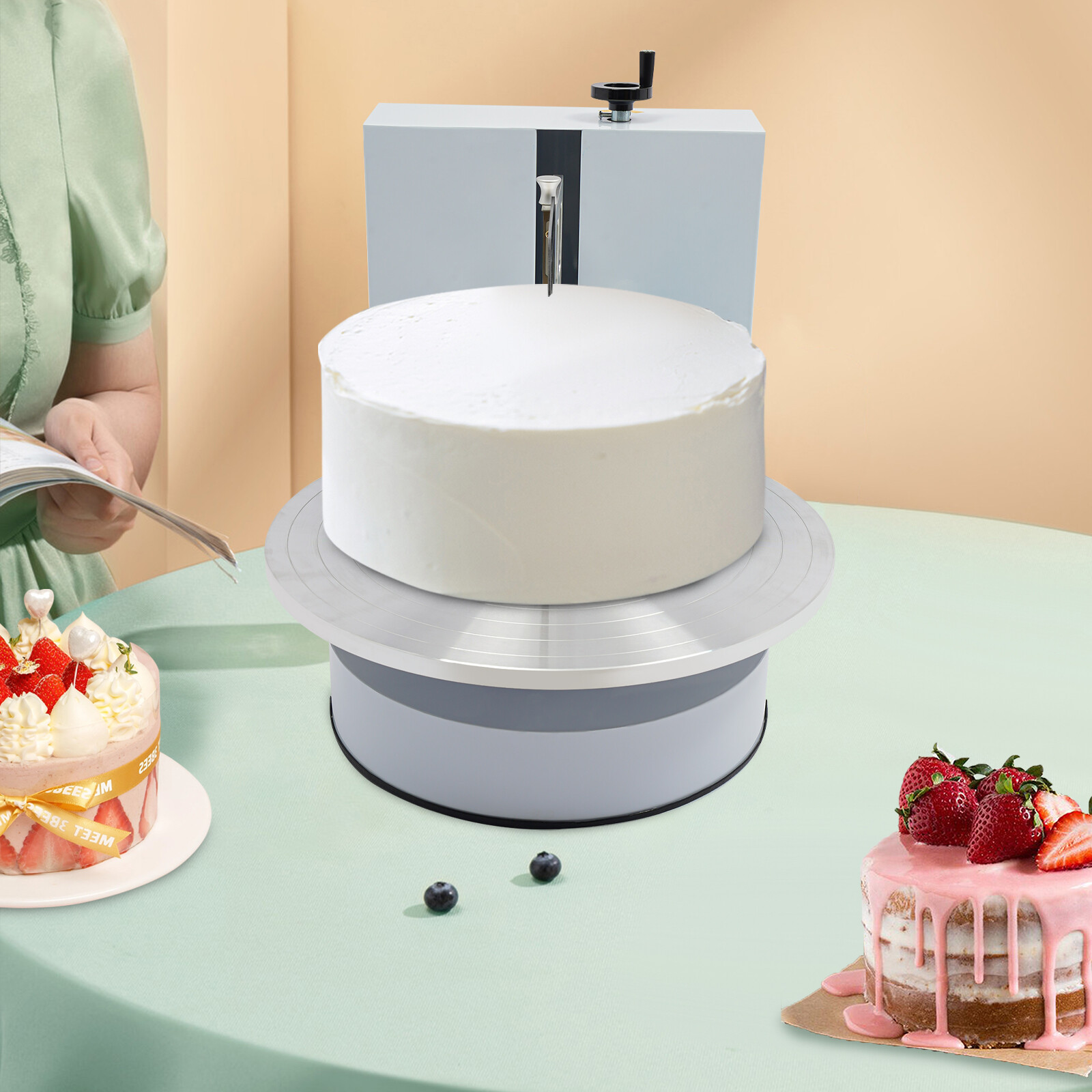 4-16" Cake Decorating Coating Machine Butter Coating Smoothing Scraping Machine gallery