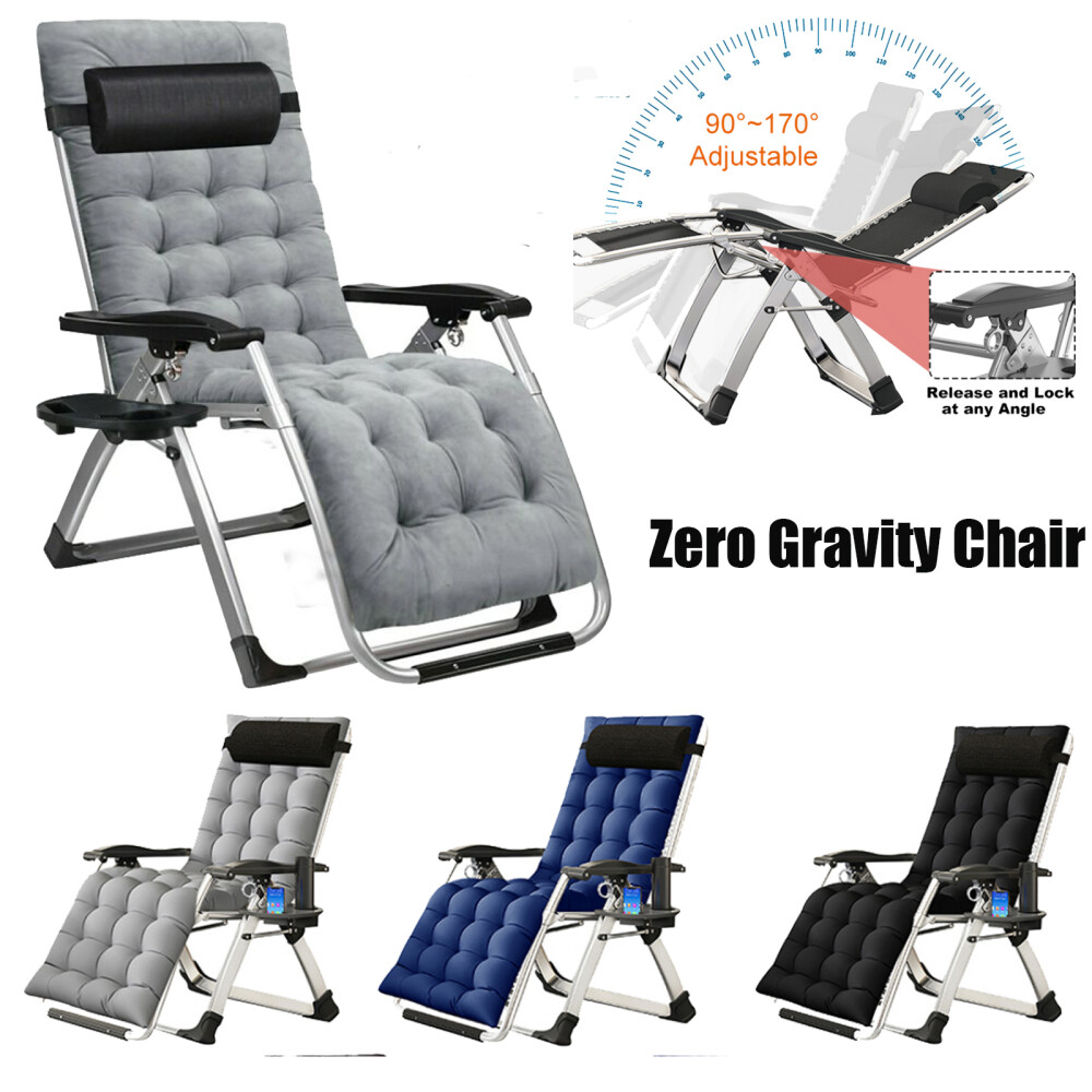 Begonia.K Zero Gravity Chair Adjustable Lawn Recliner Mat Headrest Cup Holder gallery