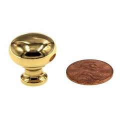 Hickory Hardware Solid Brass Polished Brass 3/4″ Small Cabinet Knob BK10-03